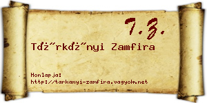 Tárkányi Zamfira névjegykártya